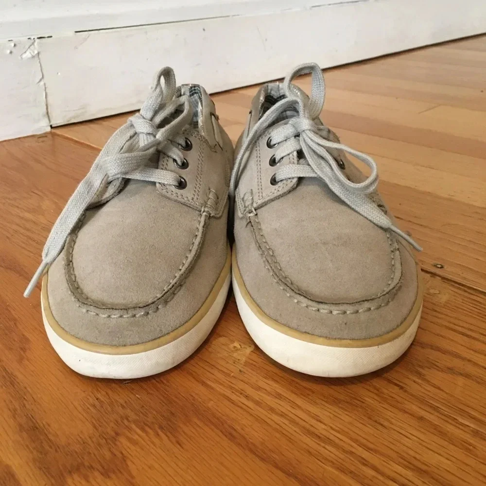 Clarks Men's Slip On Boat Shoes Tan Leather / Gray